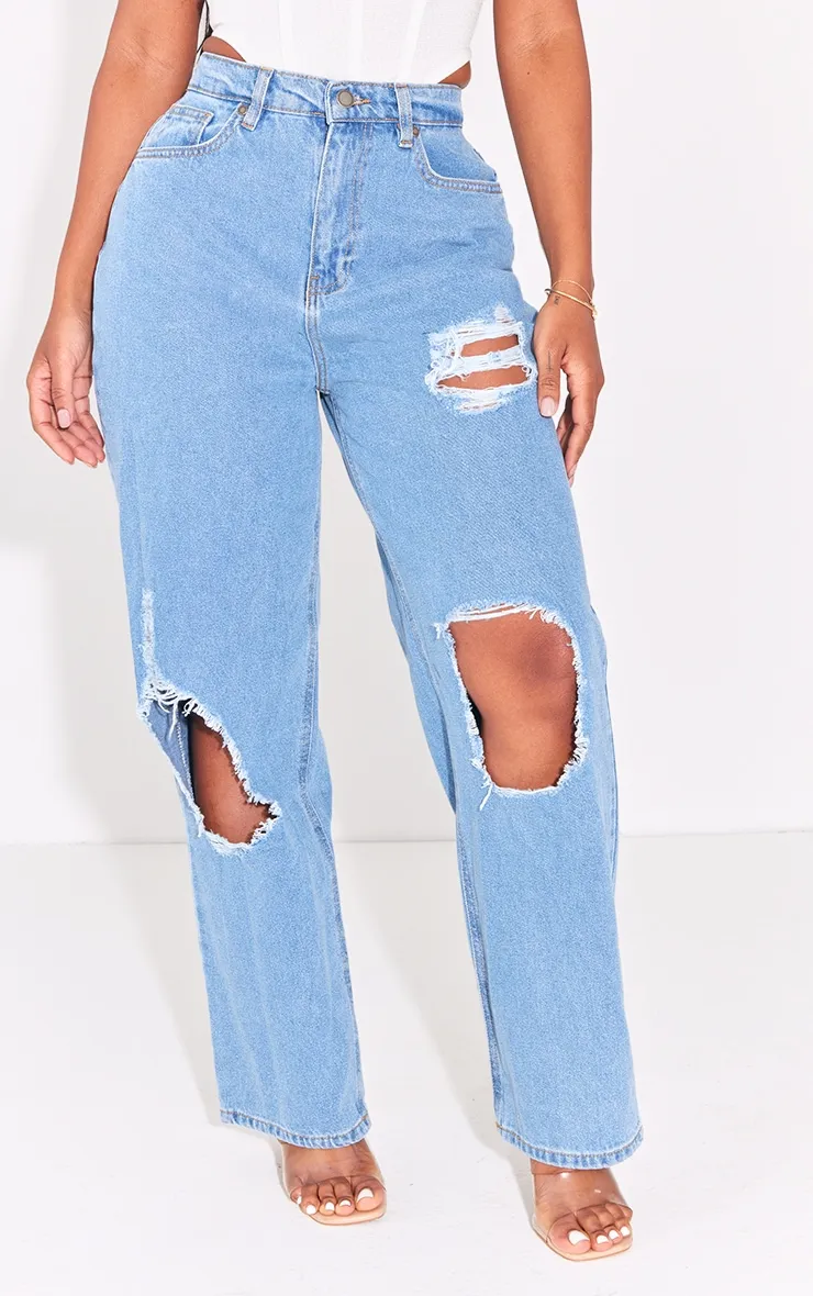 Plt Shape Light Blue Wash High Waist Jeans