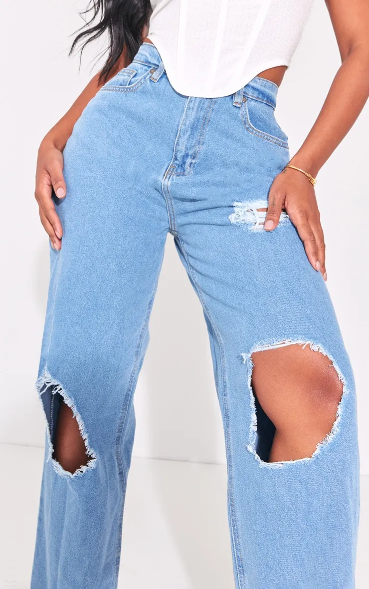 Plt Shape Light Blue Wash High Waist Jeans