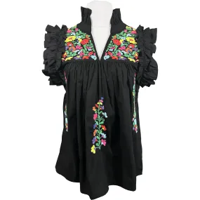 Rainbow Black Hummingbird Blouse