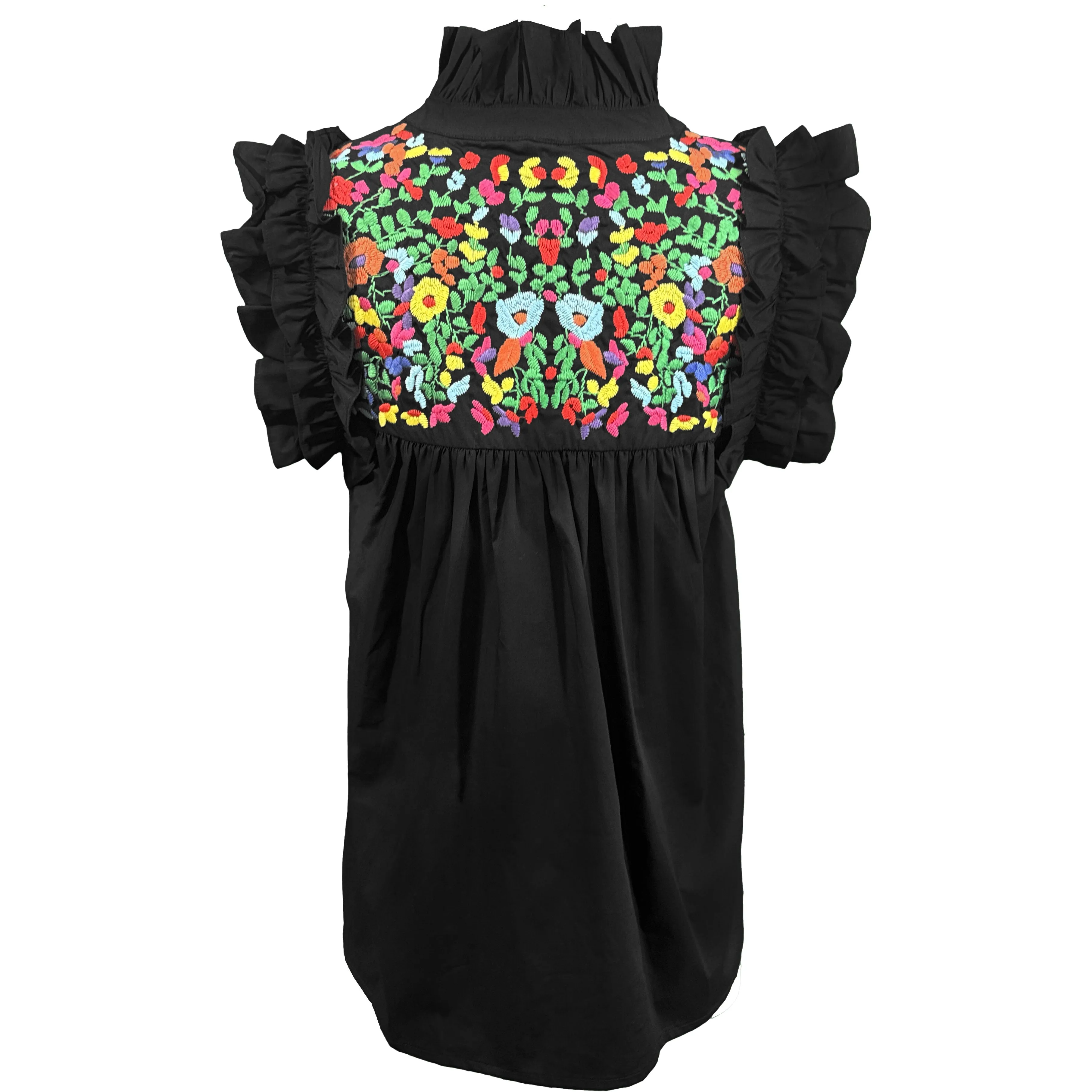 Rainbow Black Hummingbird Blouse