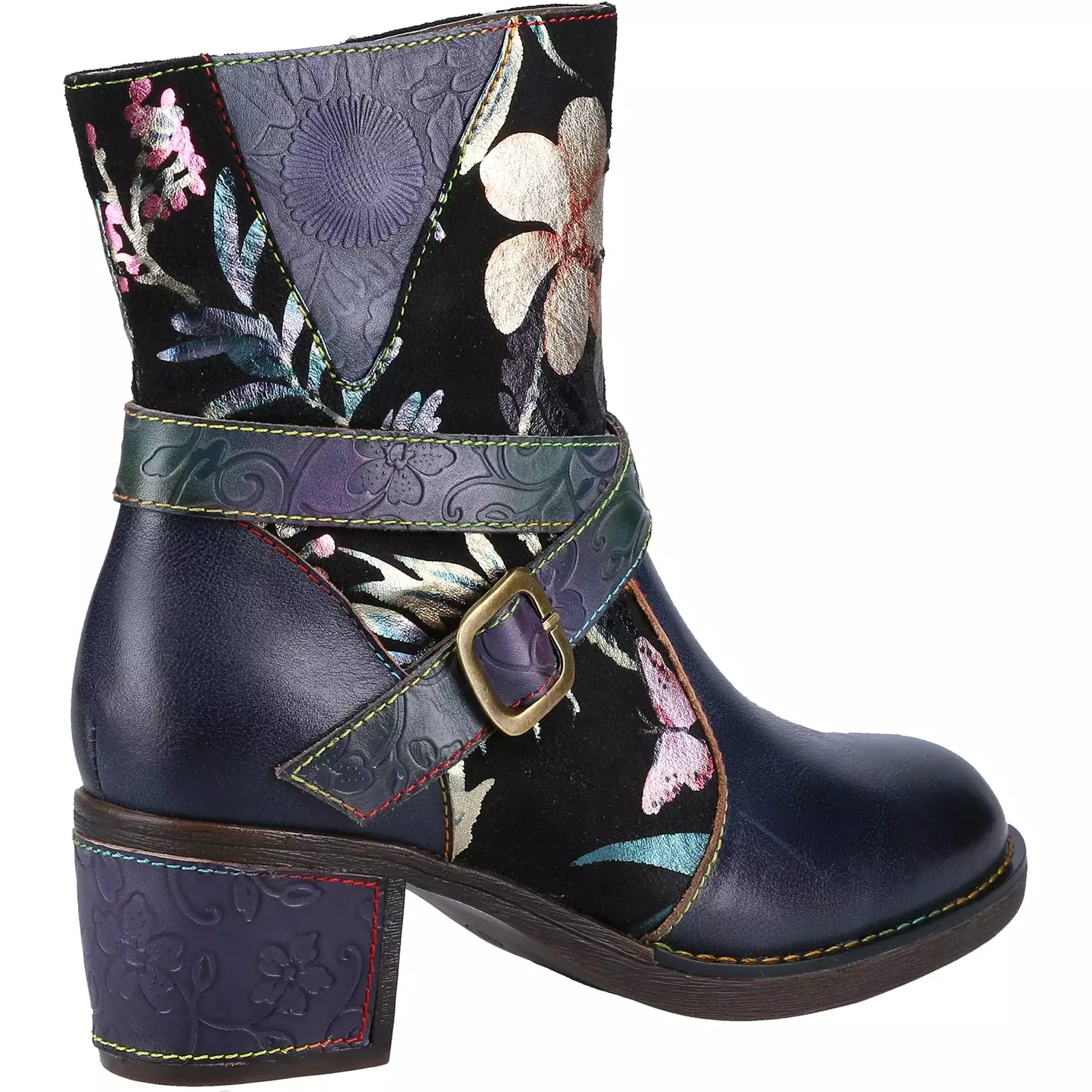 Riva Aisha Womens Floral Leather Ankle Boot