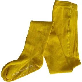 Slugs & Snails Footed Cotton Tights, Sunflower Yellow