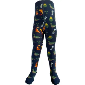 Slugs & Snails Pondlife Footed Tights, Blue & Multicolors