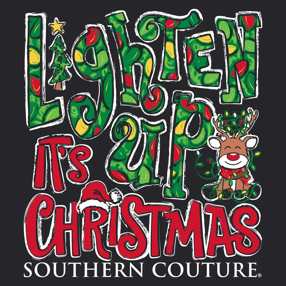 Southern Couture Lighten Up It's Christmas Long Sleeve T-Shirt