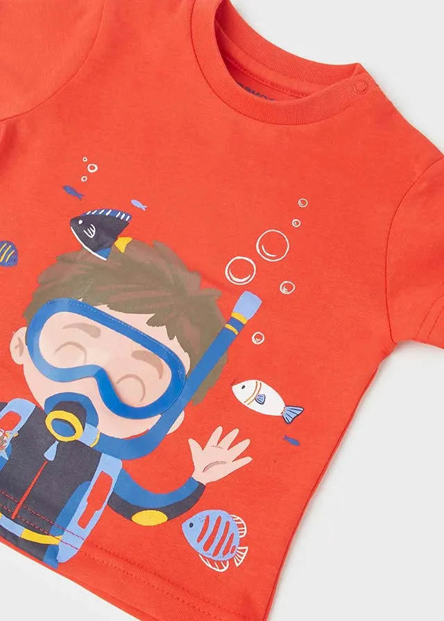 S/s scuba t-shirt for baby boy - Watermelon