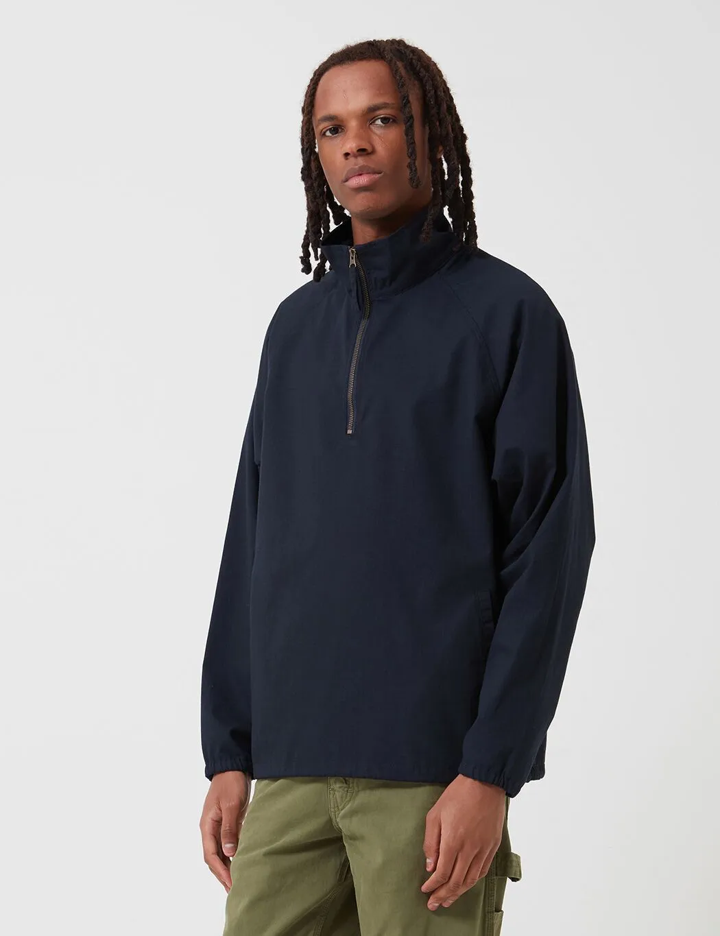 Stan Ray 1/4 Zip Pop Smock Jacket (Ripstop) - Navy Blue