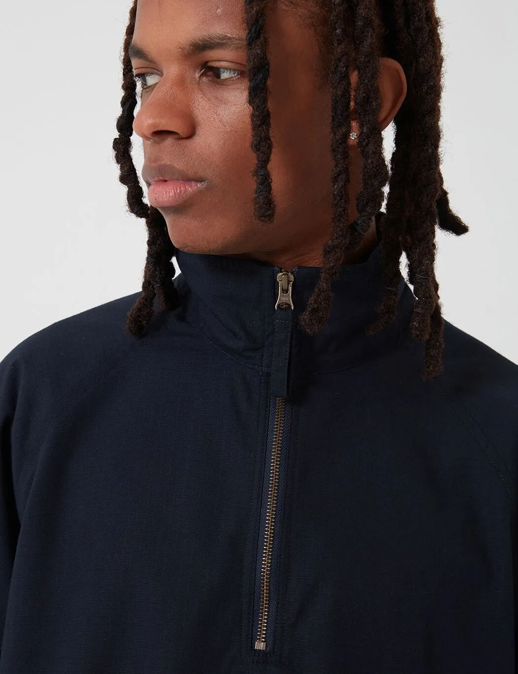 Stan Ray 1/4 Zip Pop Smock Jacket (Ripstop) - Navy Blue