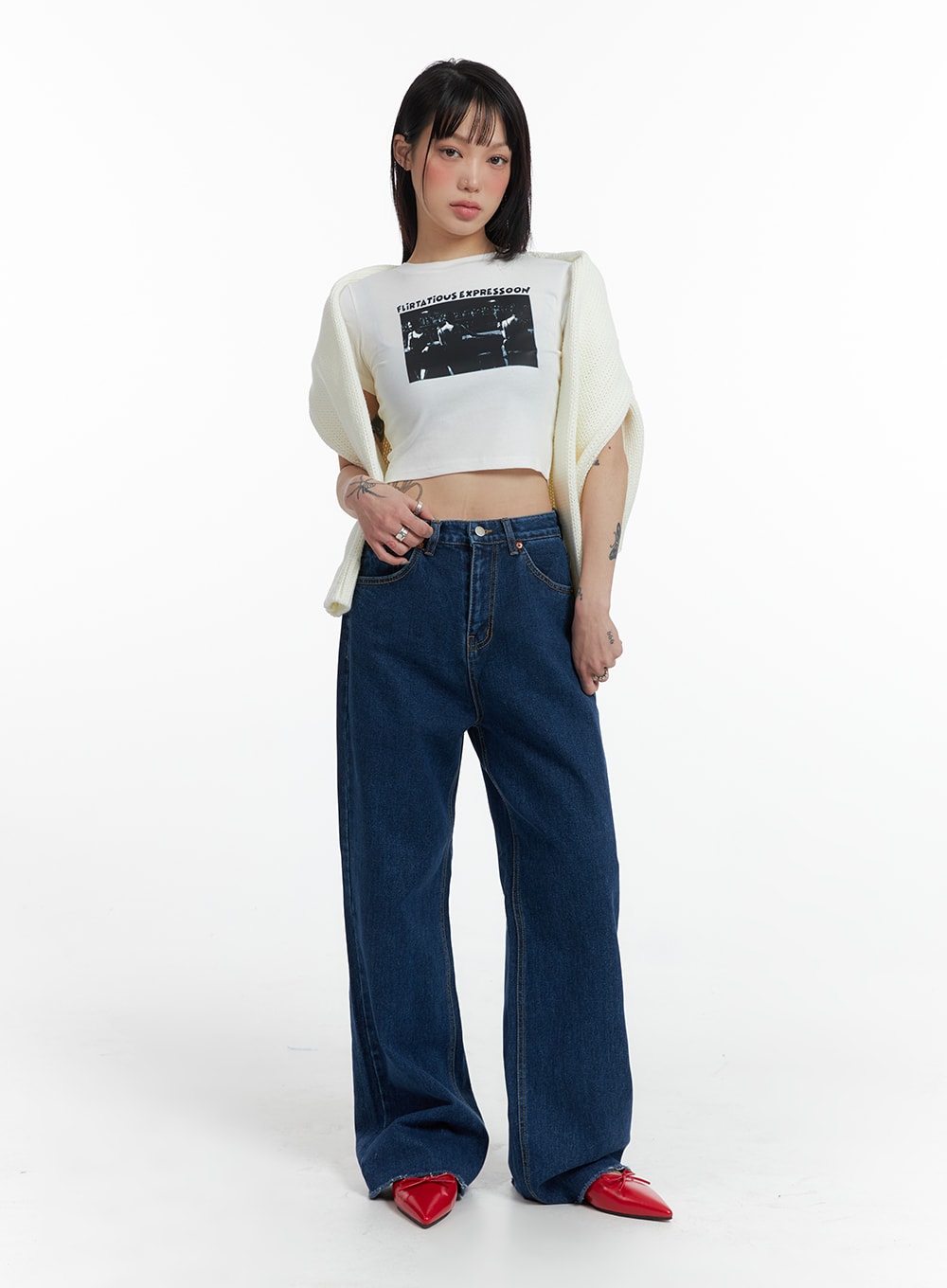 Straight Fit Blue Jeans IF423