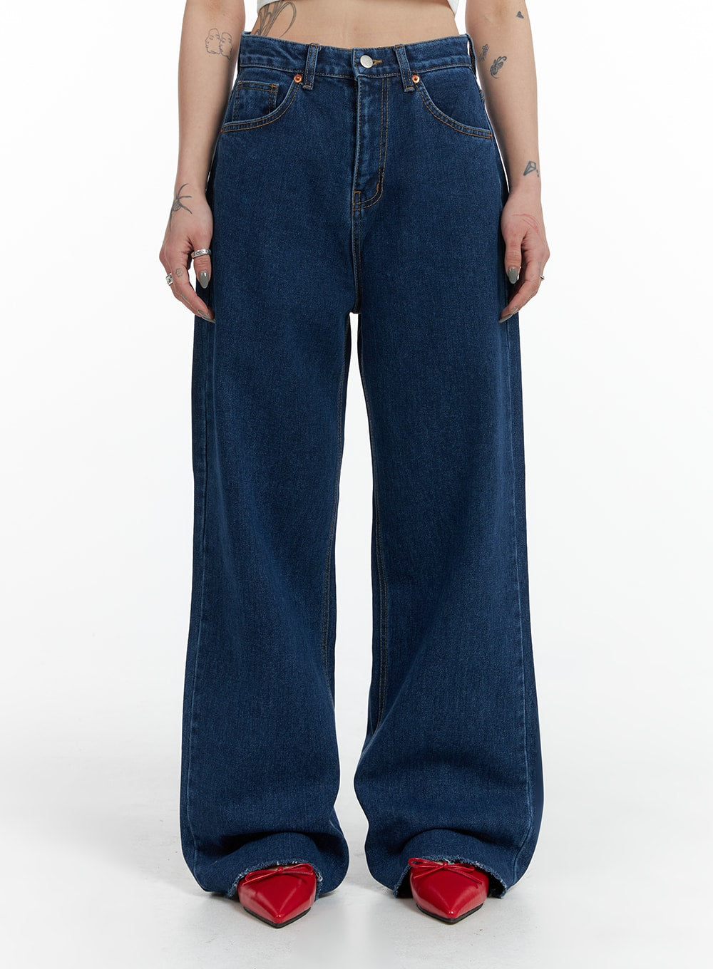 Straight Fit Blue Jeans IF423