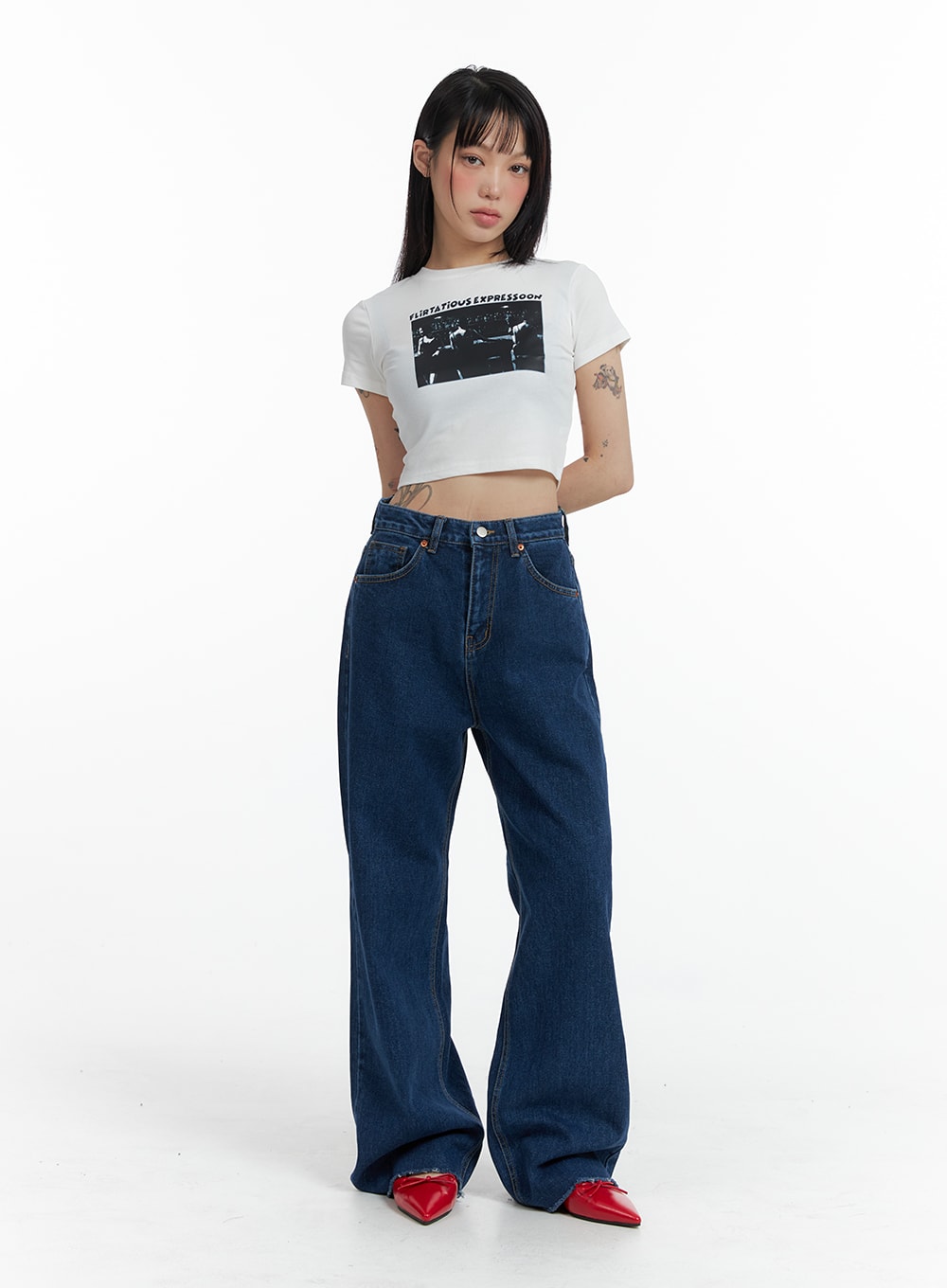 Straight Fit Blue Jeans IF423