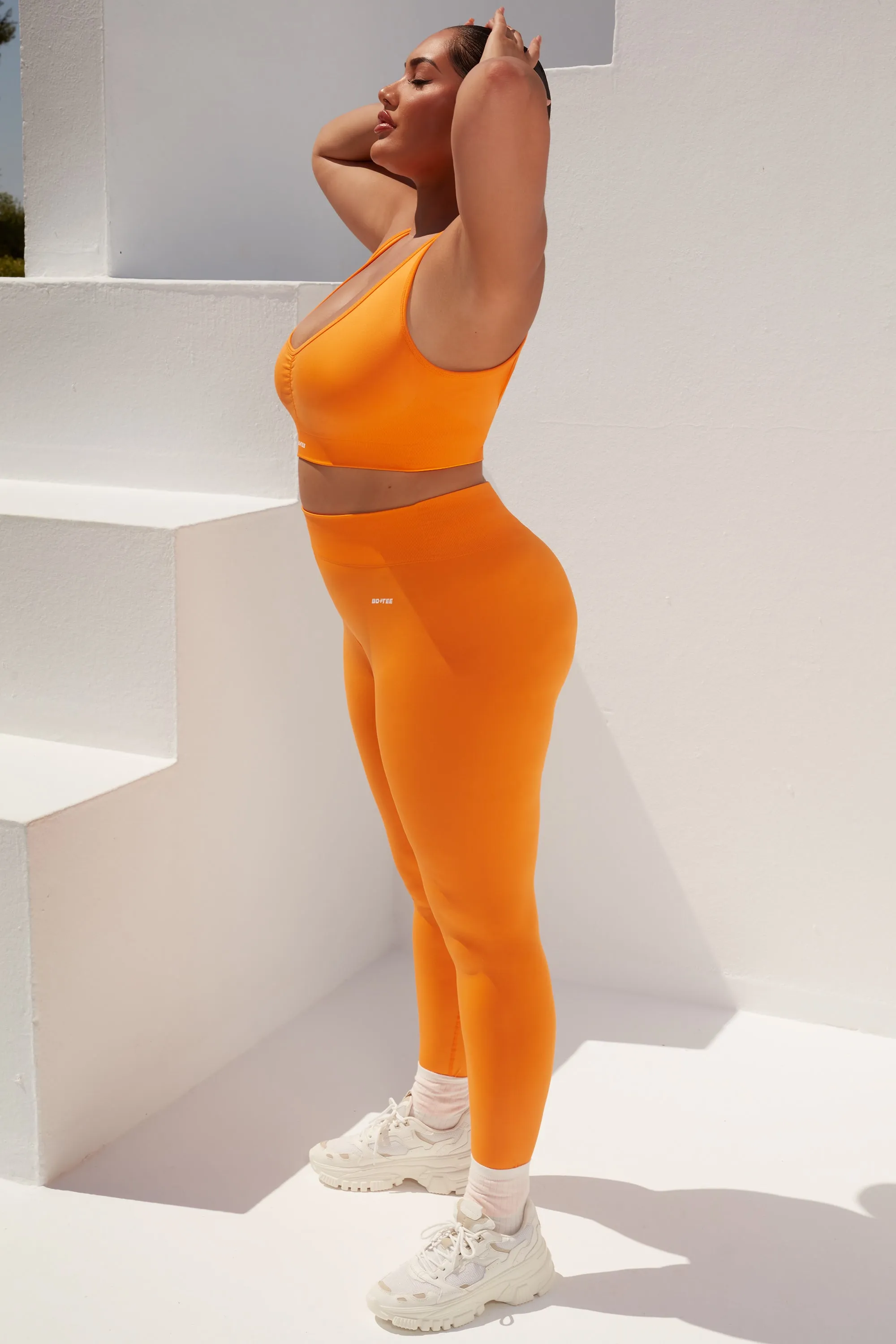 Surge Petite Curved Waist Seamless Leggings in Orange