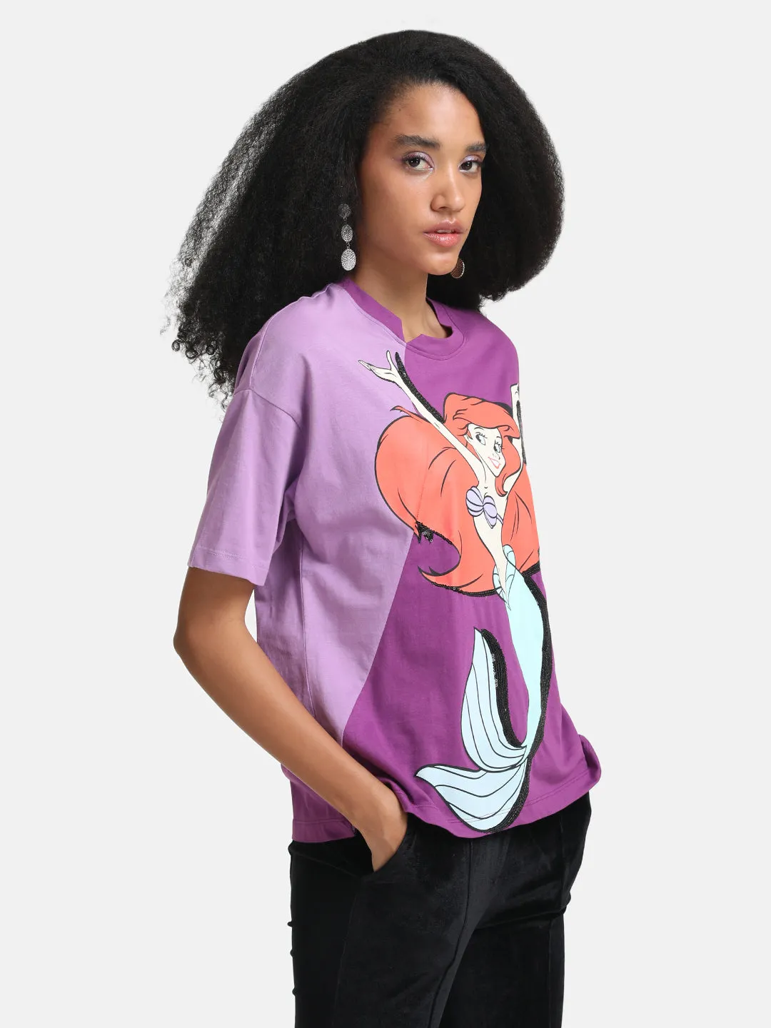 The Little Mermaid  Disney Printed Color Block T-Shirt