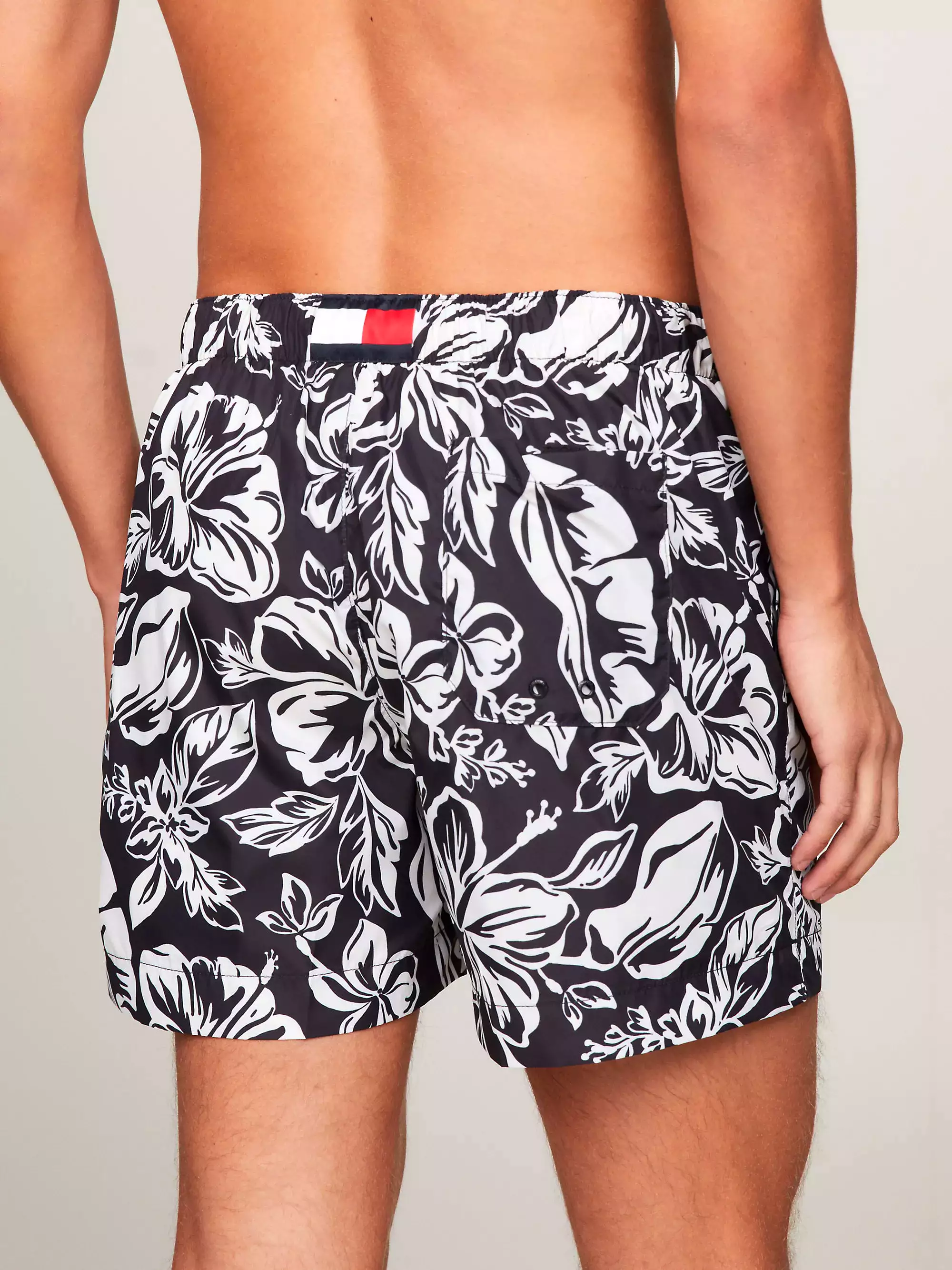 Tommy Hilfiger Mens Floral Print Mid Length Swim Shorts