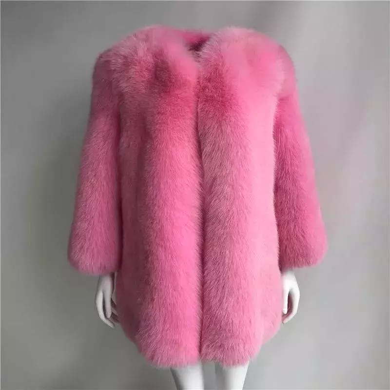 Ultra Plush Mid Length Fox Fur Coat