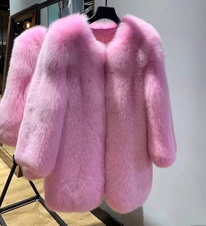 Ultra Plush Mid Length Fox Fur Coat