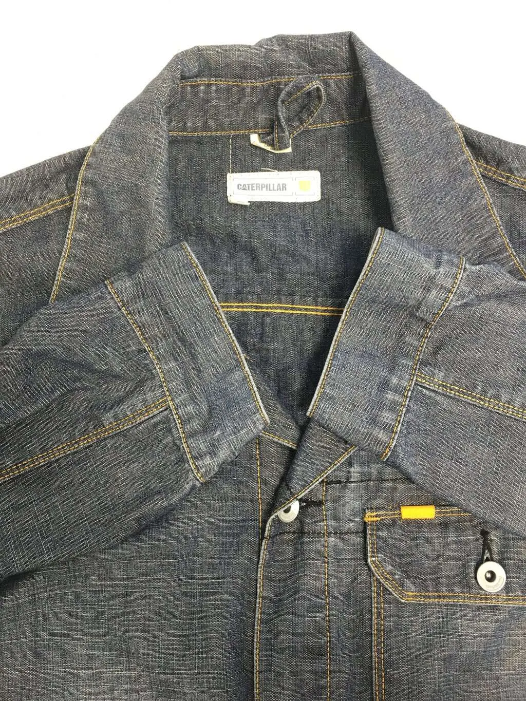 Vintage Caterpillar denim jacket with chest pocket – Medium