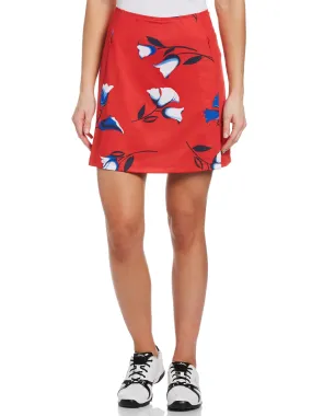 Womens Allover Floral Print Skort