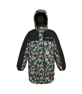 Womens/ladies christian lacroix cailar floral longline waterproof jacket black Regatta