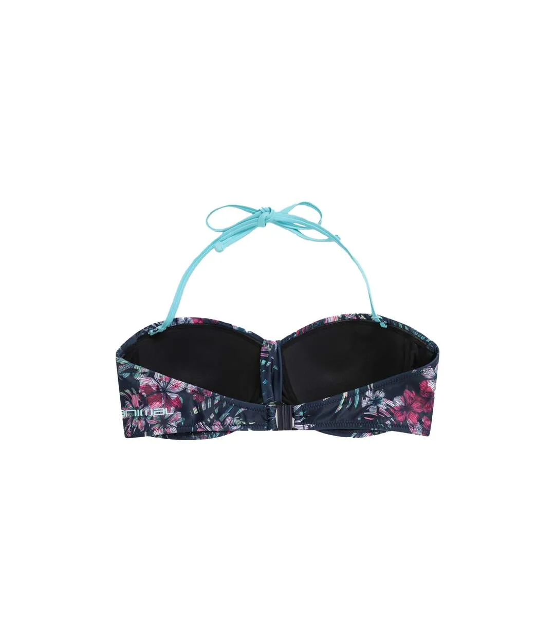 Womens/ladies docks floral front tie bikini top navy Animal